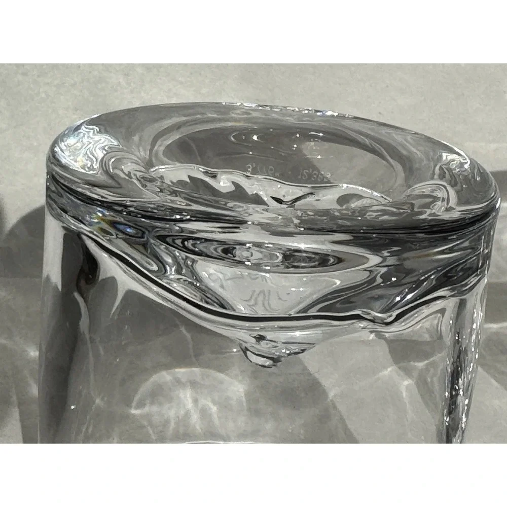 Liiton Mt Fuji Set Of 2 Whiskey Rocks  Glasses Crystal EUC Etched Mountain